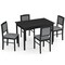 5-Piece Rubber Wood Dining Table Set with 4 Comfortable Cushion Chairs Ideal for Home and Kitchen